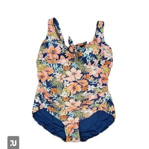 Heat Tiki Beach Tropical Floral One Piece Retro Style Swim Suit